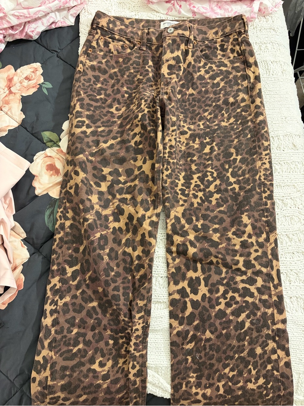 Abercrombie & Fitch Brown Leopard Print Women's Jeans